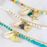 Personalised Beaded Shell Charm Anklet