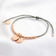 Lisa Angel Grey and Rose Gold Personalised Charms Cord and Bead Friendship Bracelet