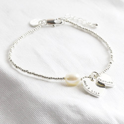 Personalised Double Charm Seed Bead & Pearl Bracelet