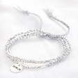 Lisa Angel Silver Personalised Multi Strand Beaded Cord Friendship Bracelet