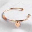 Lisa Angel Ladies' Engraved Personalised Rose Gold Wrapped Bangle in Blue and Pink
