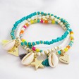 Lisa Angel Ladies' Personalised Beaded Shell Charm Bracelets
