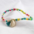 Lisa Angel Ladies' Rainbow Beaded Shell Charm Bracelet