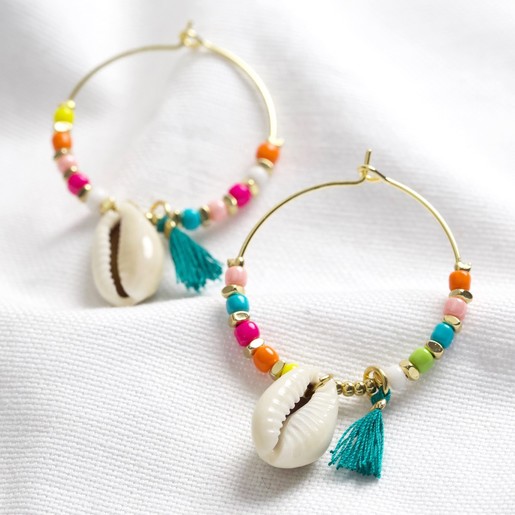 rainbow bead earrings