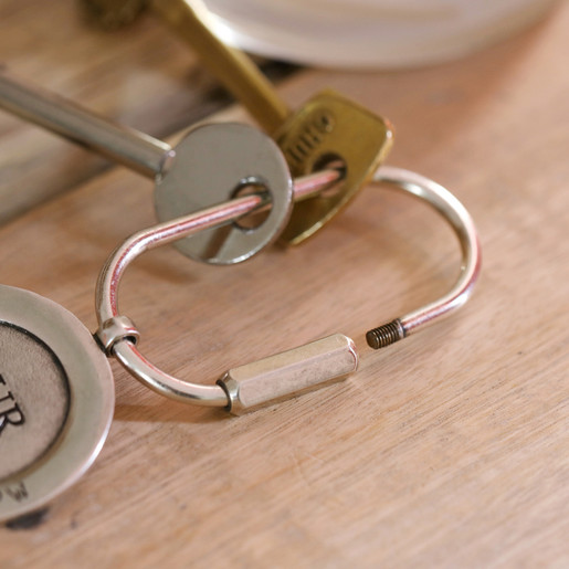 Lisa Angel Men's Personalised Antiqued Silver 'Our Place' Keyring