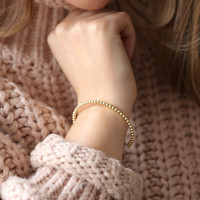 Dotted Ball Bangle in Gold