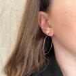 Girls Octagonal Hoop Earrings in Rose Gold on Model