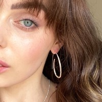 Hammered Teardrop Hoop Earrings in Silver