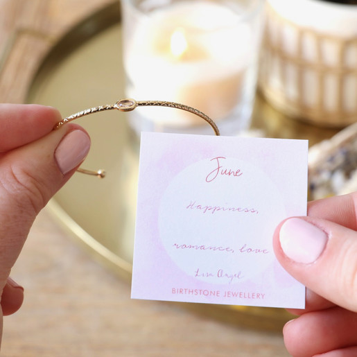 Organic Style Birthstone Bangle on Model