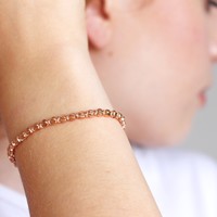 Rose Gold Adjustable Sparkle Bead Bracelet