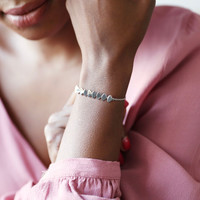 Silver Overlapping Triangles Bracelet
