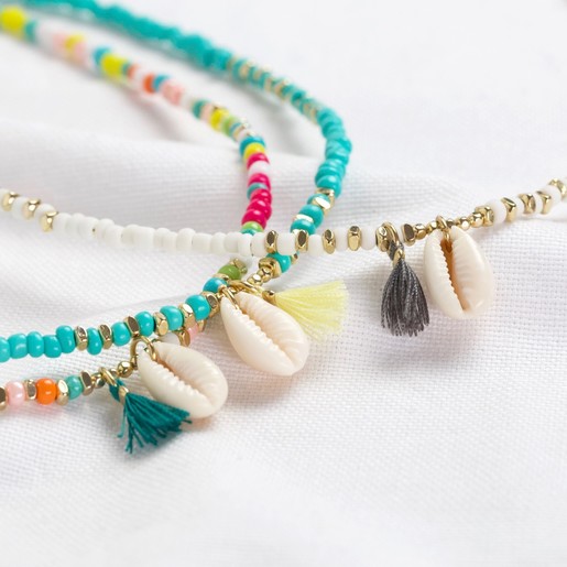 beads shell charm necklace o21a4206