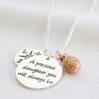 'A Precious Daughter' Quote Necklace