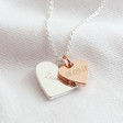 Lisa Angel Ladies' Engraved Personalised Double Wide Heart Charm Necklace