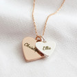 Lisa Angel Ladies' Engraved Personalised Double Wide Heart Charm Necklace