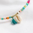 Lisa Angel Ladies' Rainbow Beads and Shell Charm Necklace