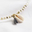Lisa Angel Ladies' White Beaded Shell Charm Necklace