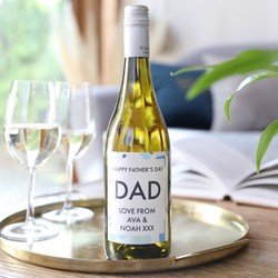 Personalised Geometric Style Father's Day Bottle of Wine
