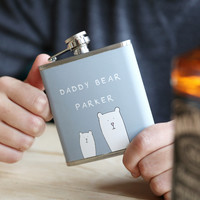 Personalised Stainless Steel 'Daddy Bear' Hip Flask