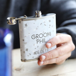 Personalised Stainless Steel 'Groom' Hip Flask