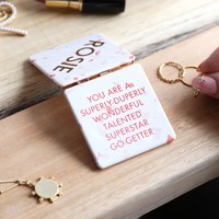 Personalised Terrazzo 'Superstar Go-Getter' Compact Mirror