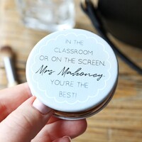 Personalised 'You're The Best' Teacher Grey Compact Mirror