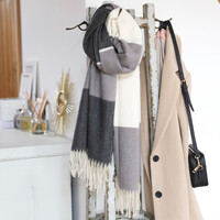 Grey Block Winter Scarf