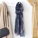 Vintage London Map Scarf in Navy