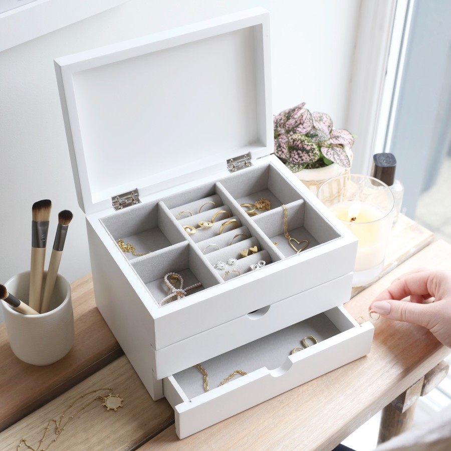 Personalised Your Drawing White Jewellery Box | Lisa Angel