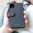Lisa Angel Black Vegan Leather iPhone 11 Case and Card Holder