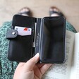 Lisa Angel Black Mock Leather iPhone 11 Case and Card Holder
