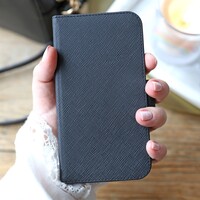 Black Vegan Leather iPhone XR Wallet Case