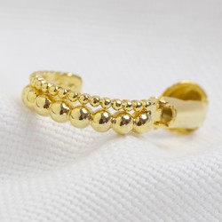 Dotted Double Row Ear Cuff in Gold