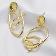 Lisa Angel Ladies' Mismatched Scribble Drop Earrings in Gold
