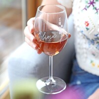 Personalised Birth Flower Wine Glass