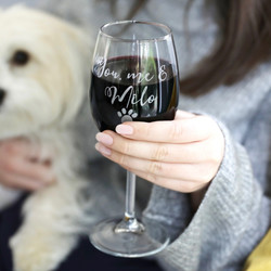 Personalised 'You, Me & the Pet' Wine Glass