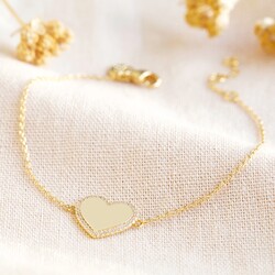 Diamante Crystal Heart Bracelet in Gold