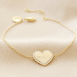 Lisa Angel Gold Personalised Diamante Crystal Heart Bracelet