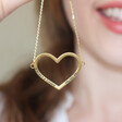 Lisa Angel Ladies' Personalised Large Heart Outline Bracelet Gold on Model