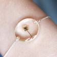Lisa Angel Ladies' Pressed Birth Flower Charm Bracelet in Silver Close Up