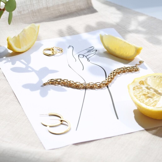 Lisa Angel Gold Sterling Silver Chain Ring