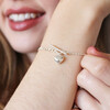 Model Wearing Lisa Angel Ladies' Toggle and Heart Charm Bracelet in Silver