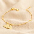Girl's Personalised Gold Falling Heart Charms Bracelet