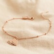 Teen's Personalised Rose Gold Falling Heart Charms Bracelet