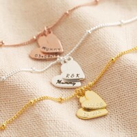Personalised Falling Heart Charms Bracelet
