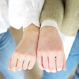 Model Wearing Lisa Angel Set of Two Gold Kissing Moon Friendship Bracelets