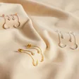 Lisa Angel Ladies' Crystal Star and Moon Double Drop Earrings in Silver, Gold and Rose Gold