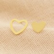 Lisa Angel Ladies' Gold Sterling Silver Mismatched Heart Stud Earrings