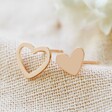 Lisa Angel Mismatched Heart Stud Earrings in Rose Gold