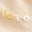 Lisa Angel Gold and Silver Moon and Sun Stud Earrings